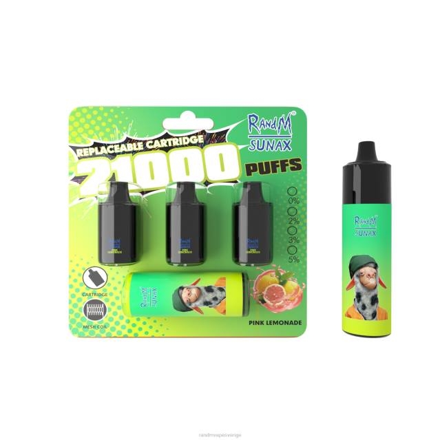 2V0J269 RandM Sunax 21000 luftflödeskontroll pod utbytbar vape enhet 1st tornado vape Sverige rosa lemonad