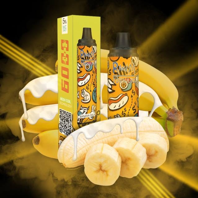 2V0J288 RandM Tornado 6000 luftflödeskontroll vape pod enhet 1st RandM vapes wholesale bananmjölk