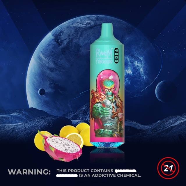 2V0J132 RandM Tornado 9000 vape pod-enhet 1st version 1 RandM vape butik rosa lemonad