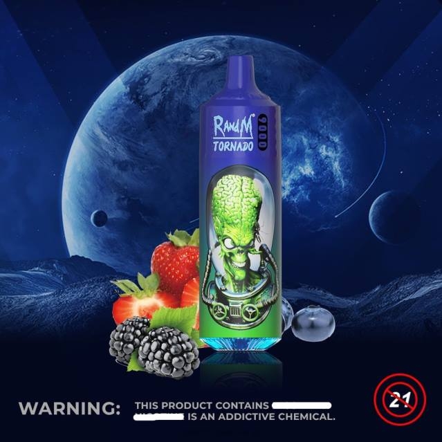 2V0J141 RandM Tornado 9000 vape pod-enhet 1st version 2 RandM vape Sverige blandade bär