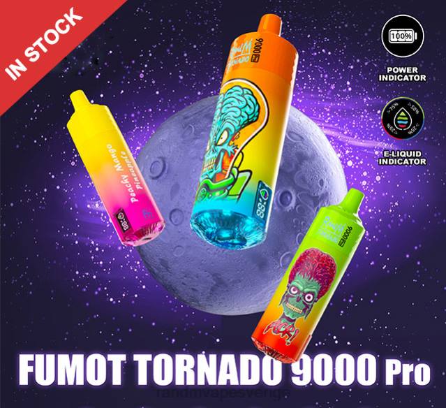 2V0J210 Fumot RandM Tornado 9000 pro vape-enhet med batteri och ejuice-display version 2 RandM tornado pris frodig is